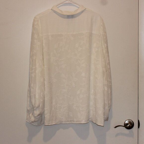 CeCe White Polyester Casual Long Sleeve Shirts Women's Size 3X - Picture 5 of 9